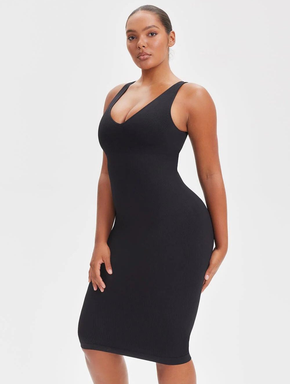 Shapewear Deep V-Neck Tank Dress - GetLivetta