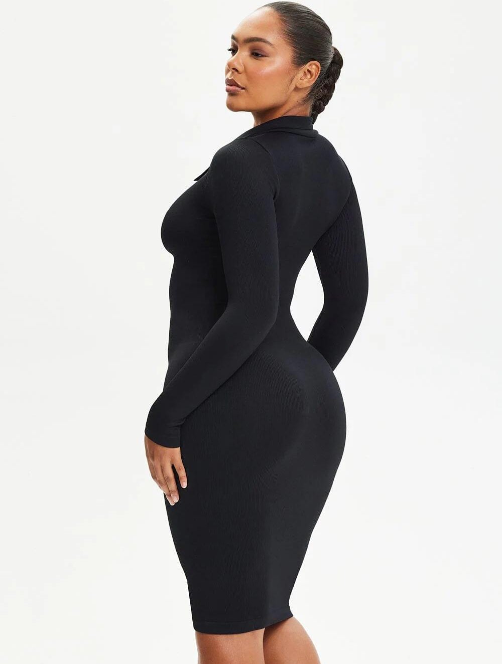 Shapewear Front Button Collar Dress - GetLivetta