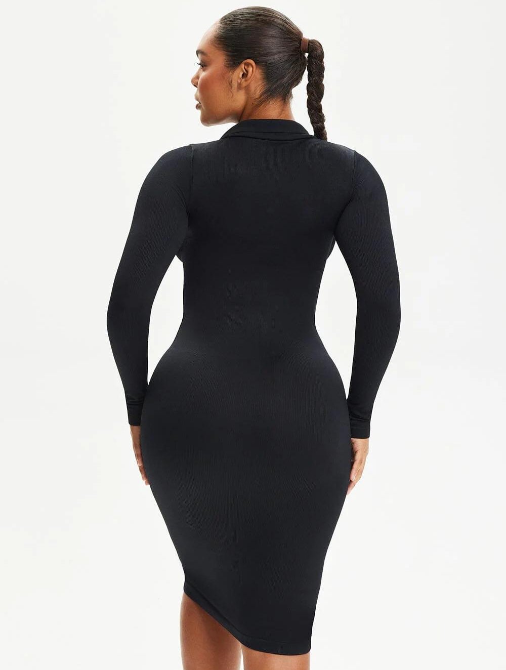 Shapewear Front Button Collar Dress - GetLivetta