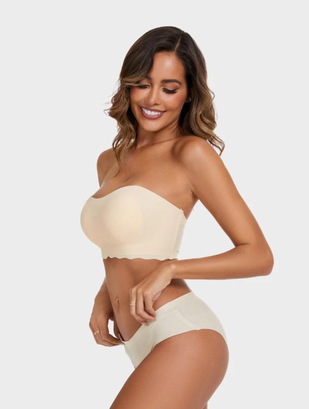 Strapless Invisible Push Up Bra (Beige) - GetLivetta