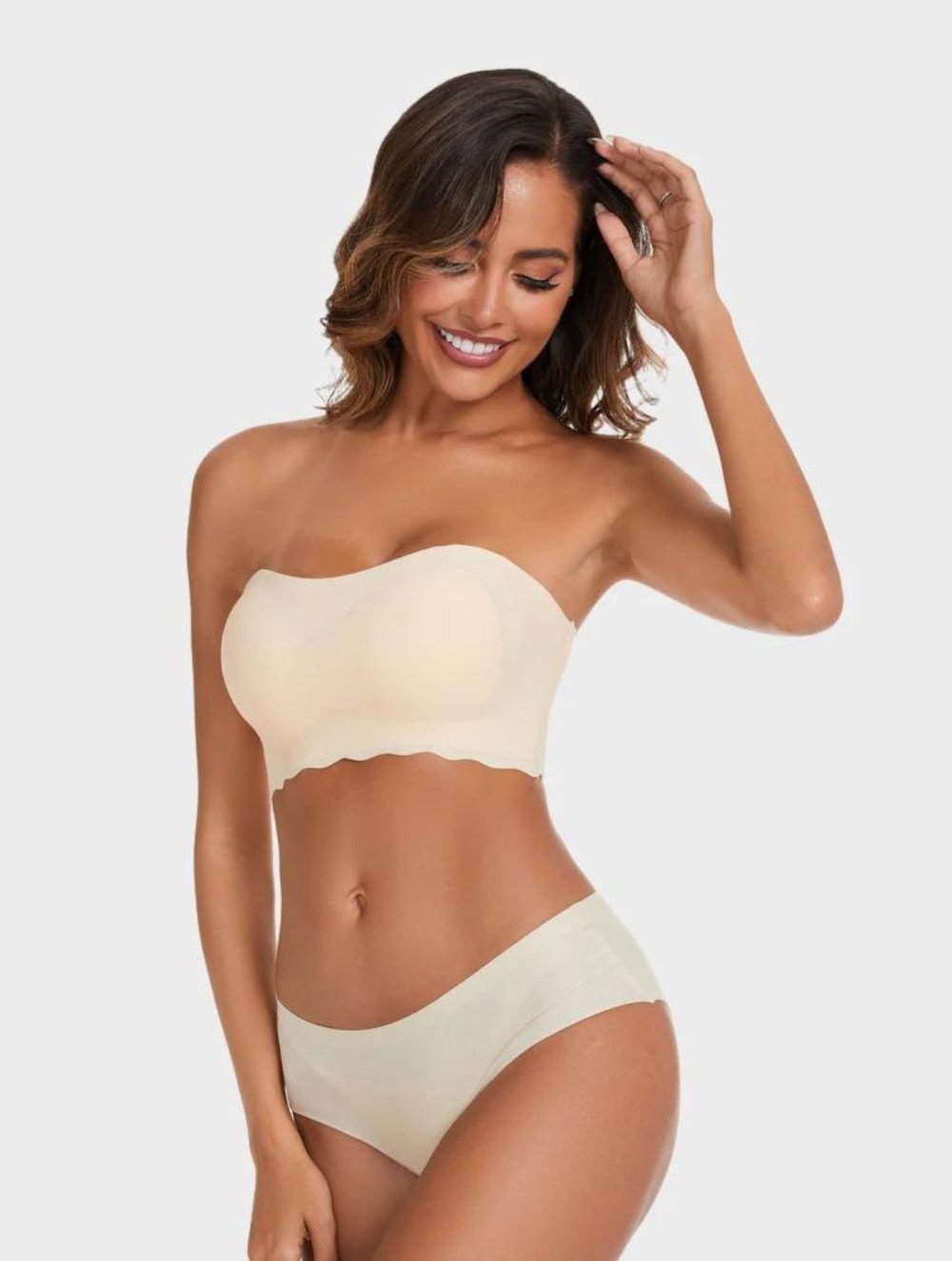 Strapless Invisible Push Up Bra (Beige) - GetLivetta