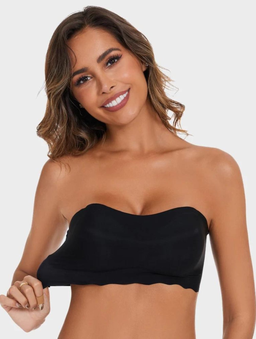 Strapless Invisible Push Up Bra (Black) - GetLivetta