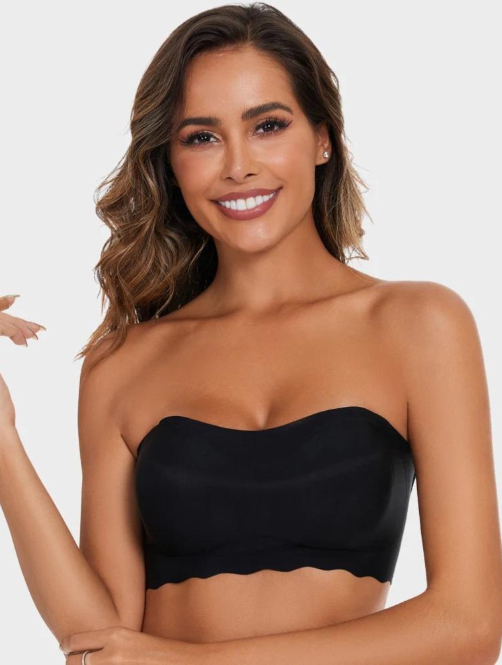 Strapless Invisible Push Up Bra (Black) - GetLivetta