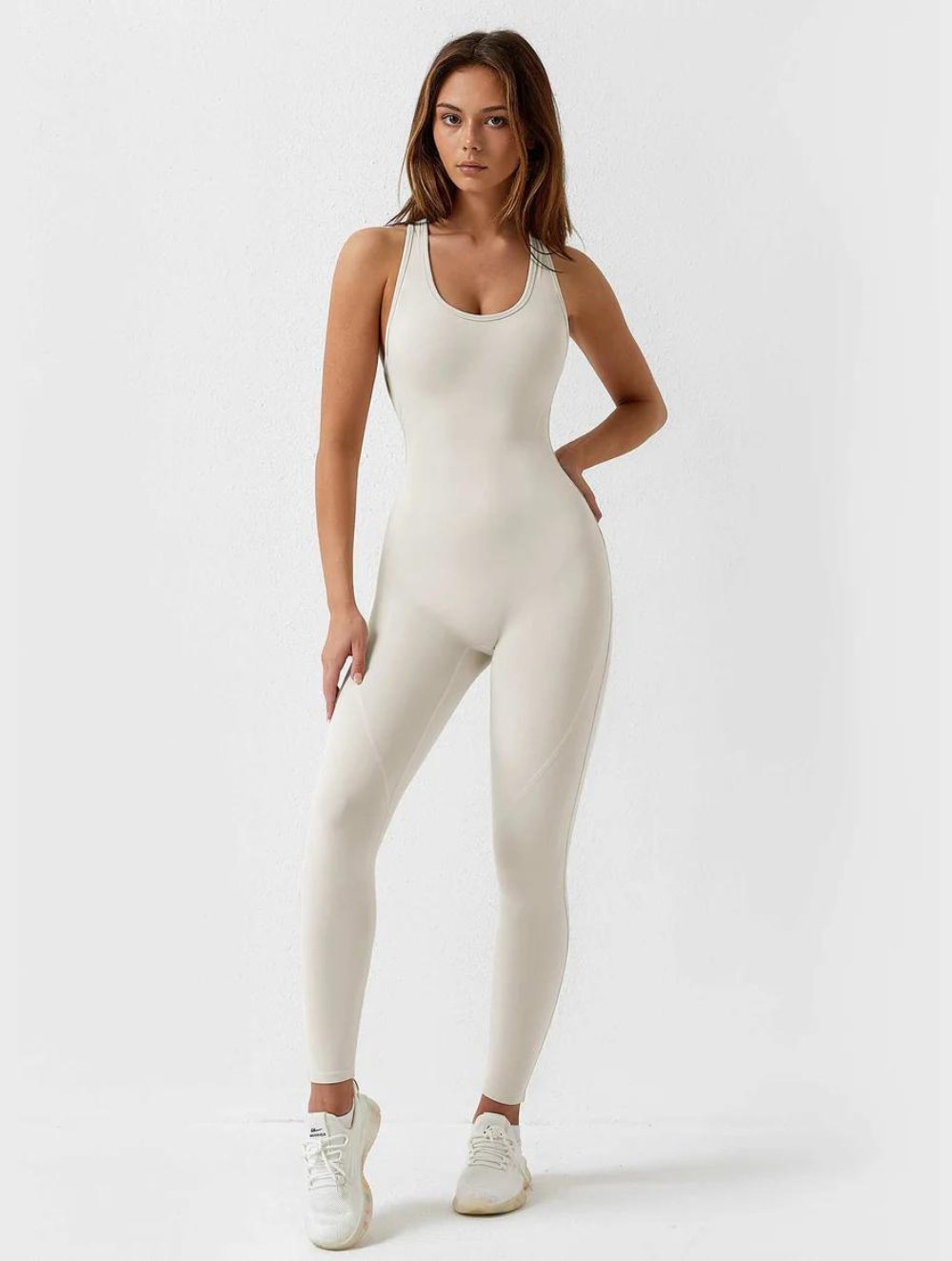 U-Neck One-piece Backless Jumpsuit - GetLivetta