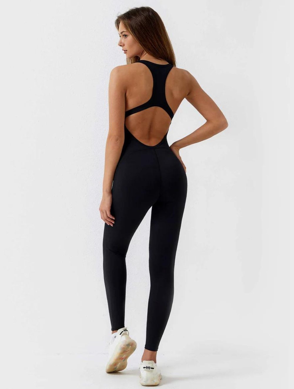 U-Neck One-piece Backless Jumpsuit - GetLivetta