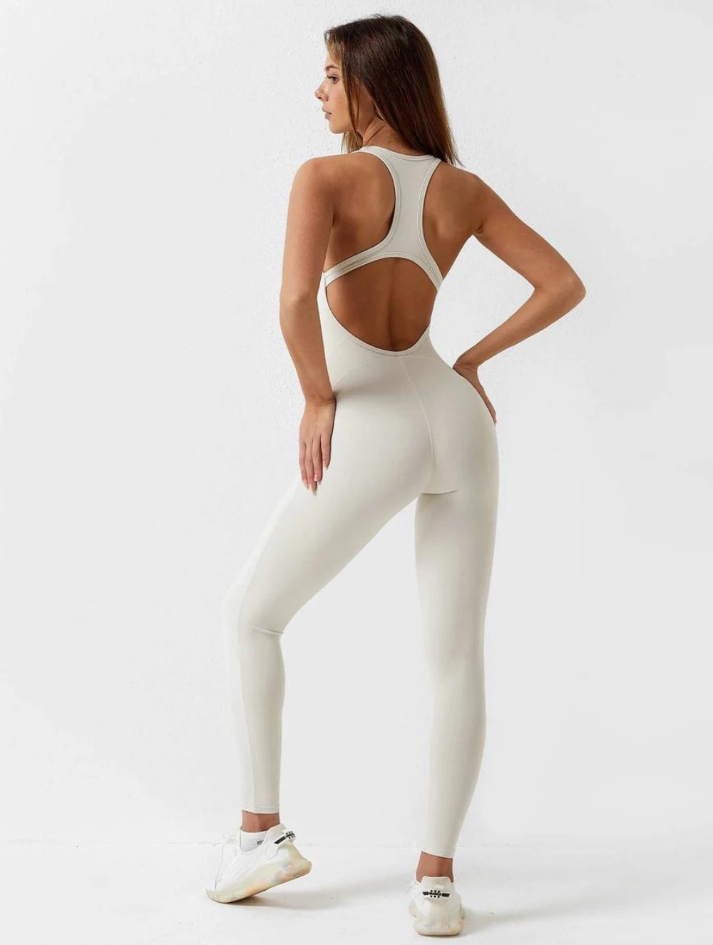 U-Neck One-piece Backless Jumpsuit - GetLivetta