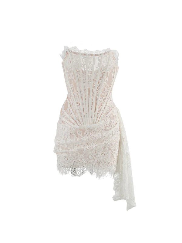 Yanna Strapless Lace Mini Dress - Livetta