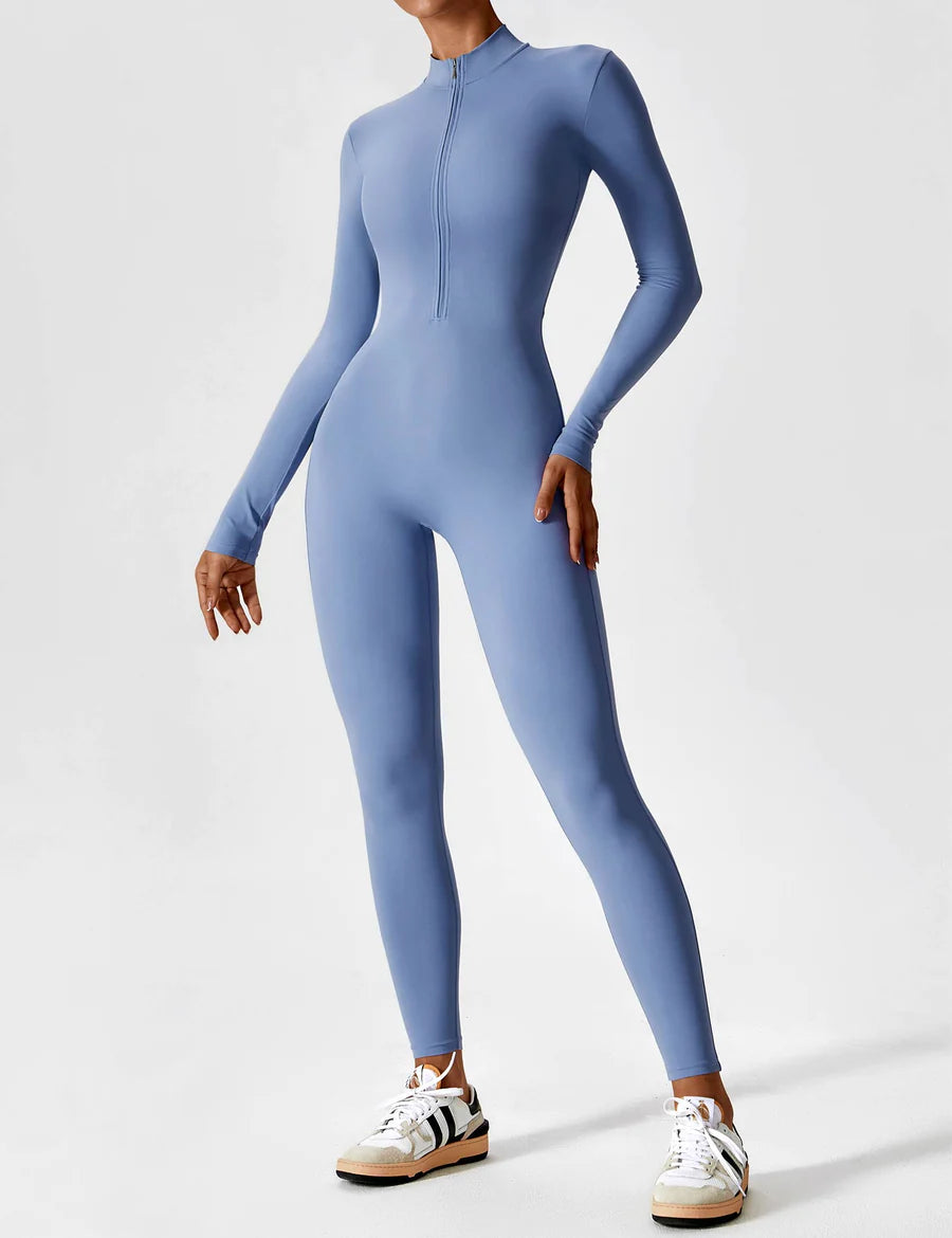 Long Sleeve Zipper Jumpsuit - GetLivetta