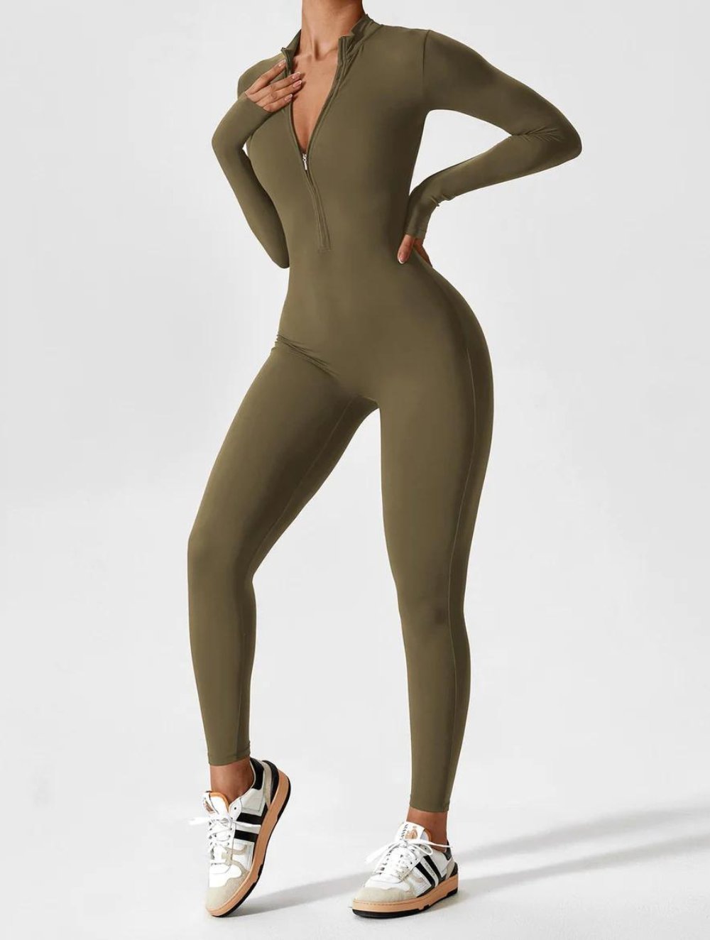 Long Sleeve Zipper Jumpsuit - GetLivetta