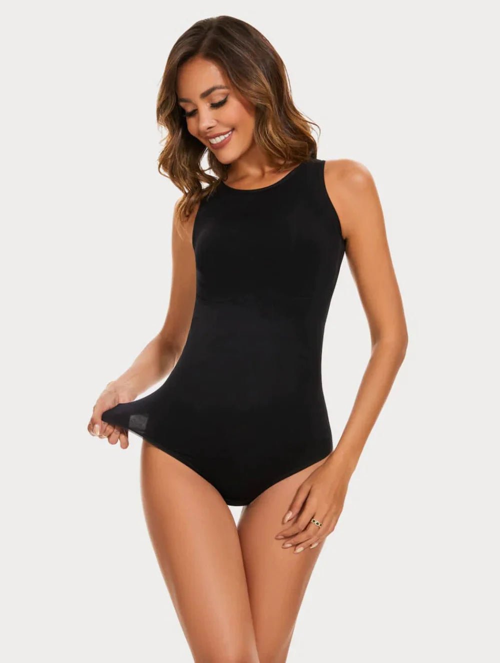 Round Neck Thong Bodysuit - GetLivetta