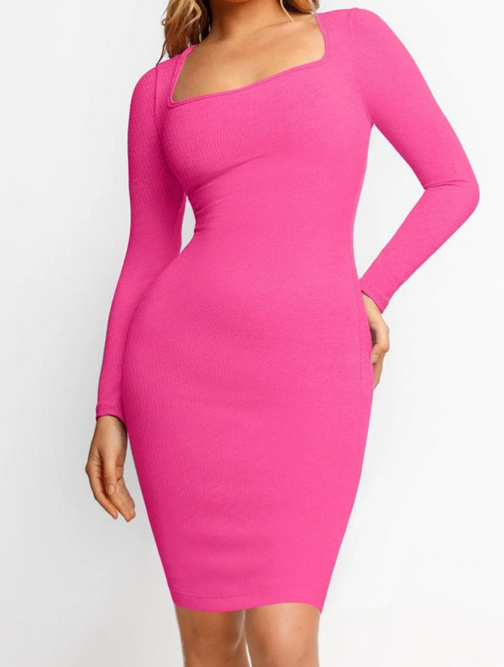 Shapewear Long Sleeve Midi Dress - GetLivetta