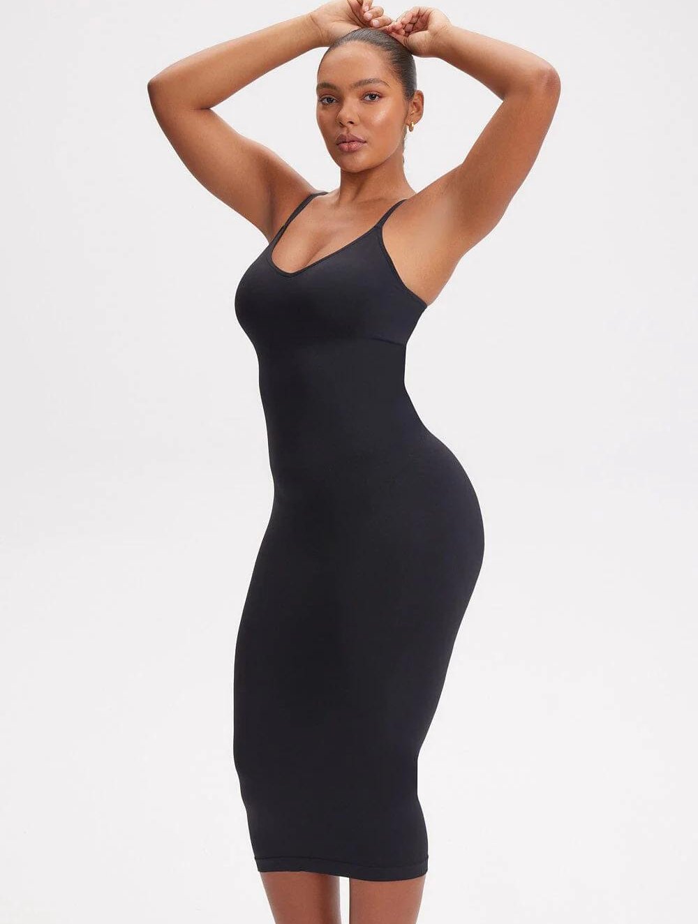 Shapewear V-neck Midi Dress - GetLivetta