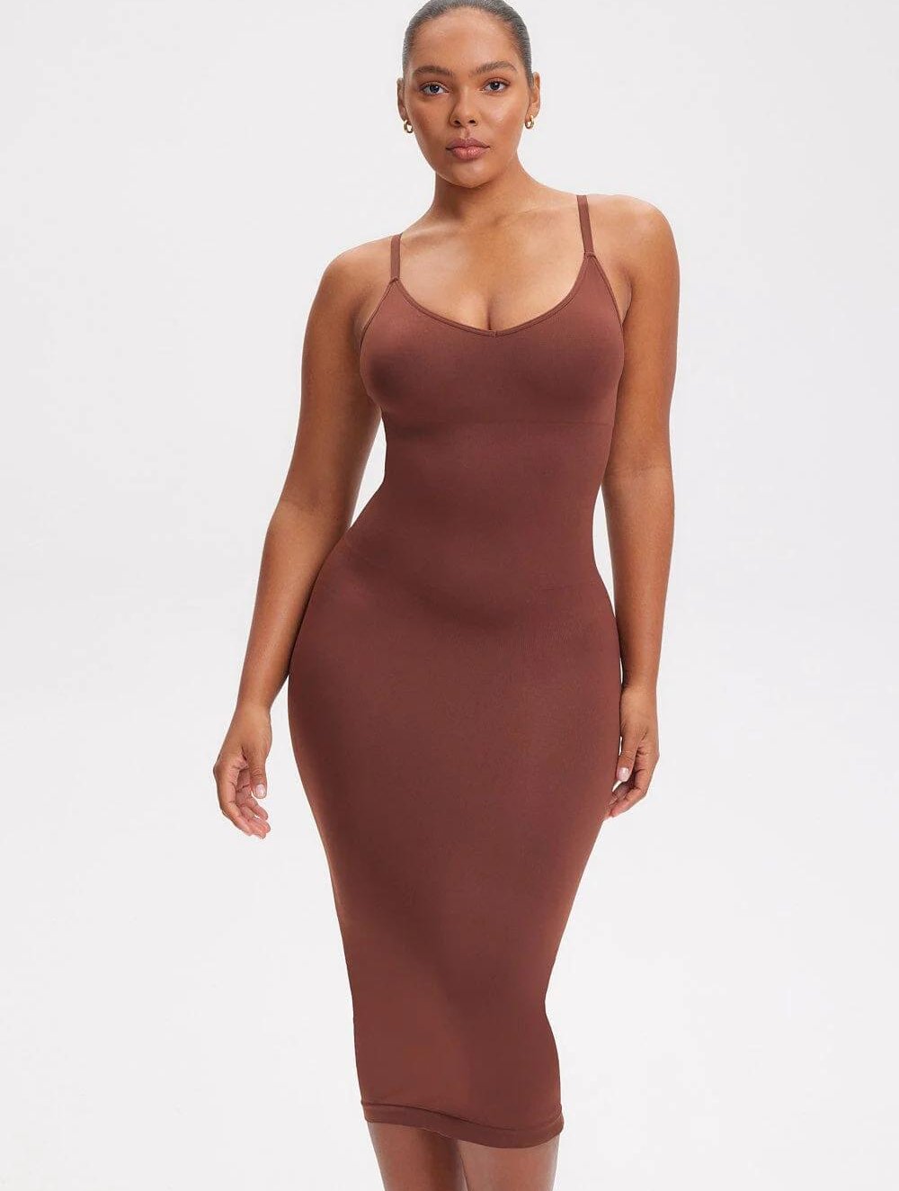 Shapewear V-neck Midi Dress - GetLivetta