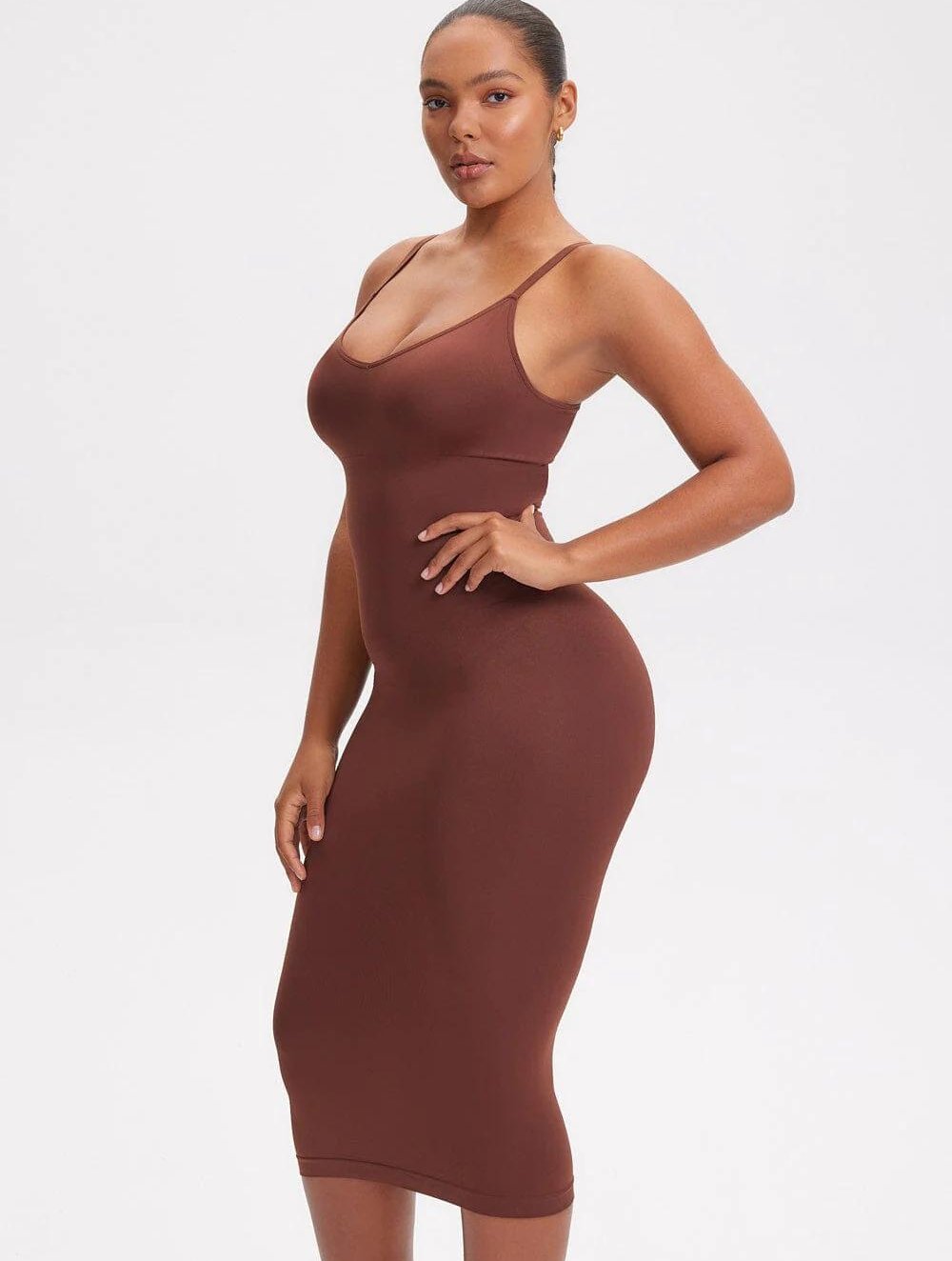 Shapewear V-neck Midi Dress - GetLivetta