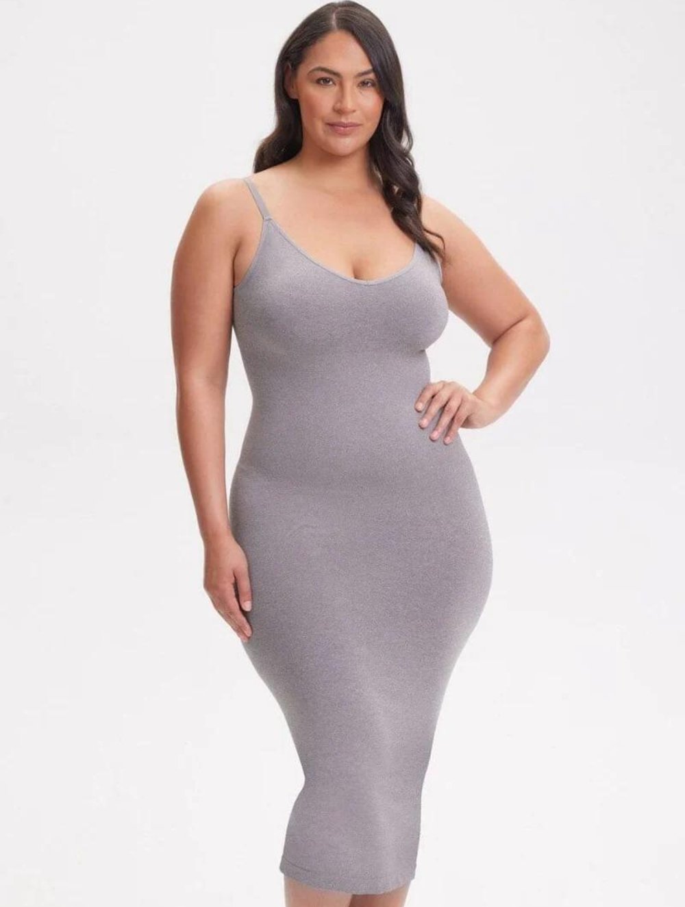 Shapewear V-neck Midi Dress - GetLivetta