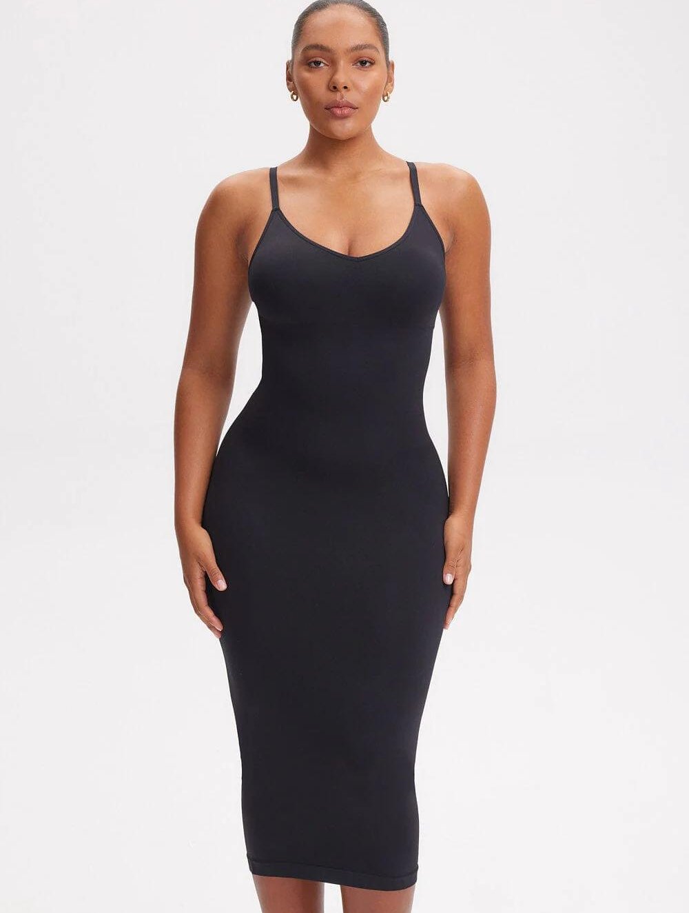 Shapewear V-neck Midi Dress - GetLivetta