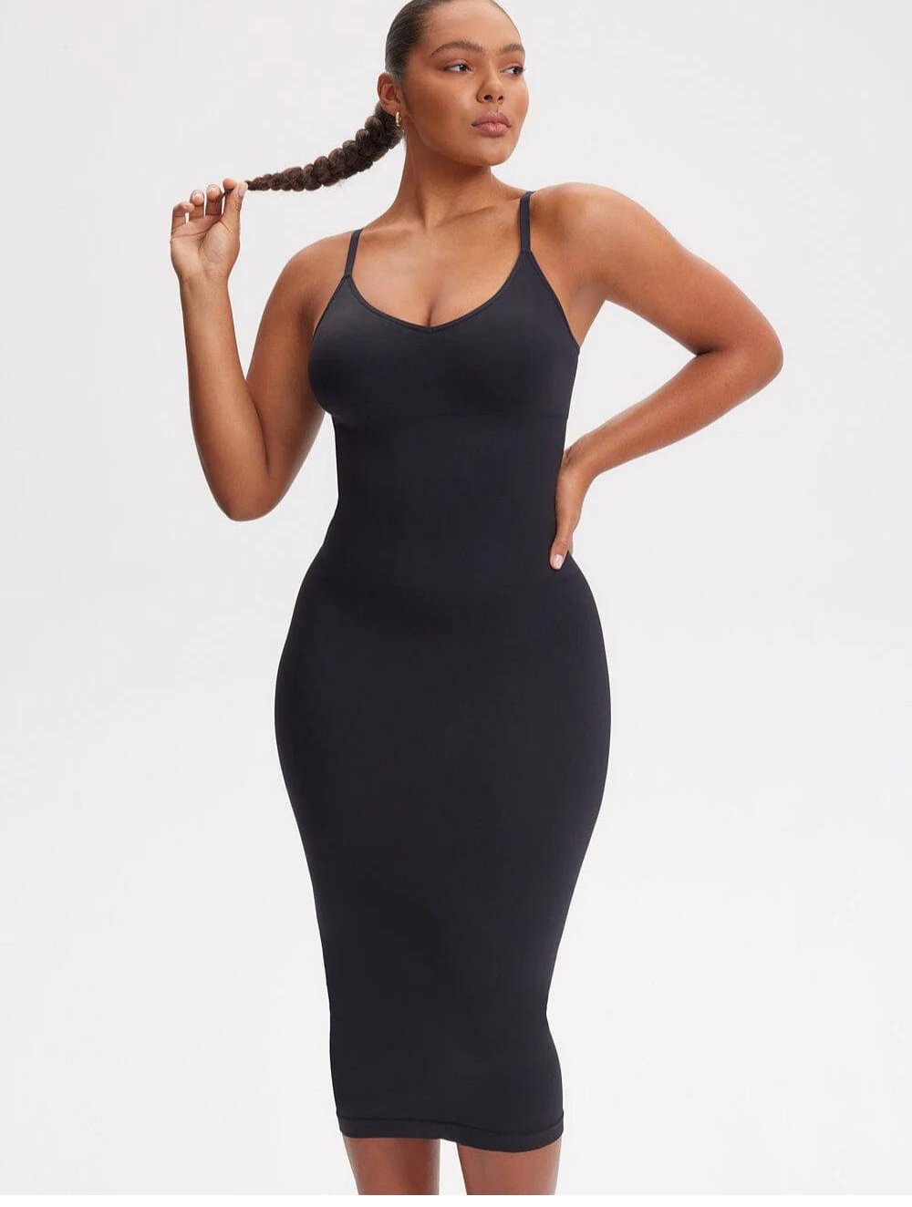 Shapewear V-neck Midi Dress - GetLivetta