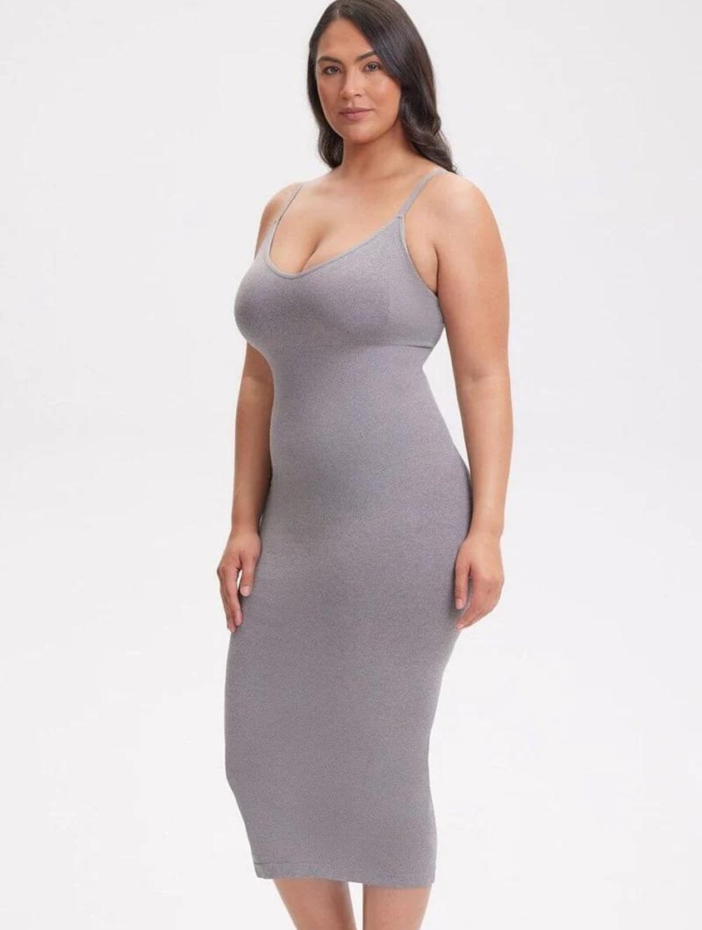 Shapewear V-neck Midi Dress - GetLivetta