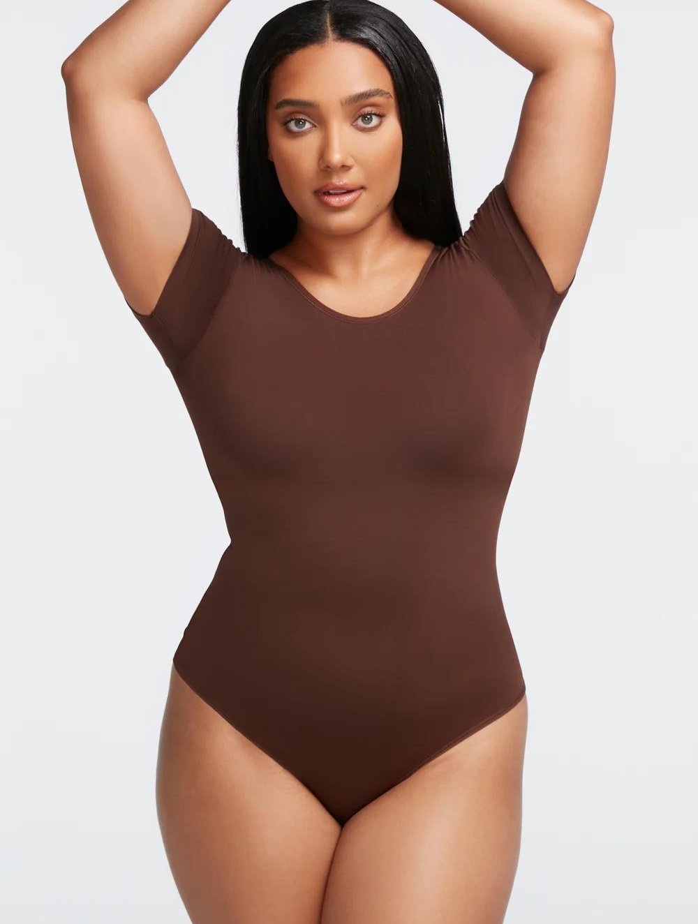 Short Sleeve Thong Bodysuit - GetLivetta