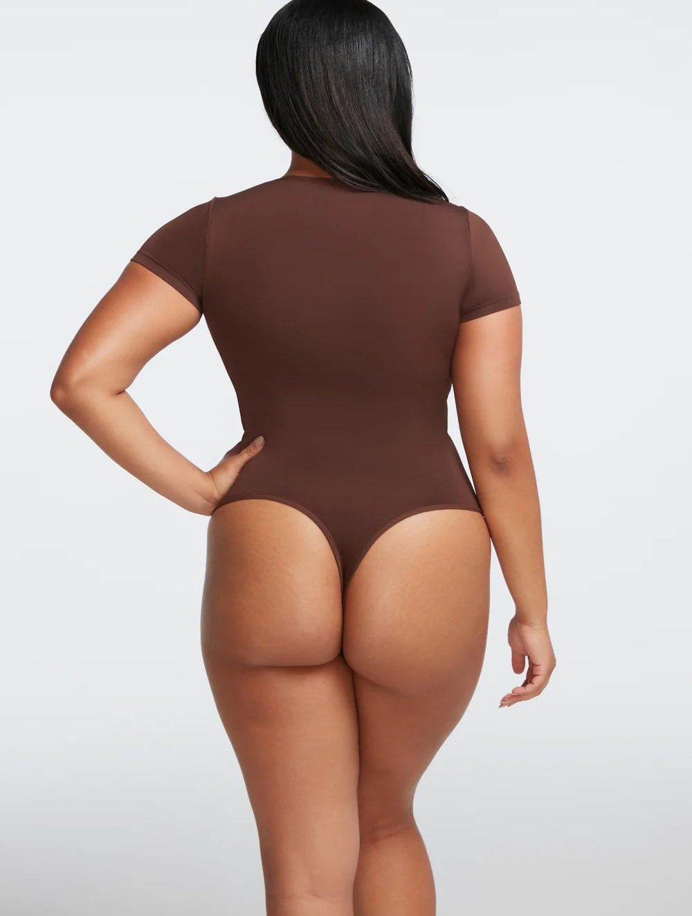 Short Sleeve Thong Bodysuit - GetLivetta