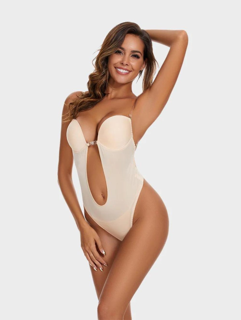 Strapless U Plunge Thong Bodysuit - GetLivetta