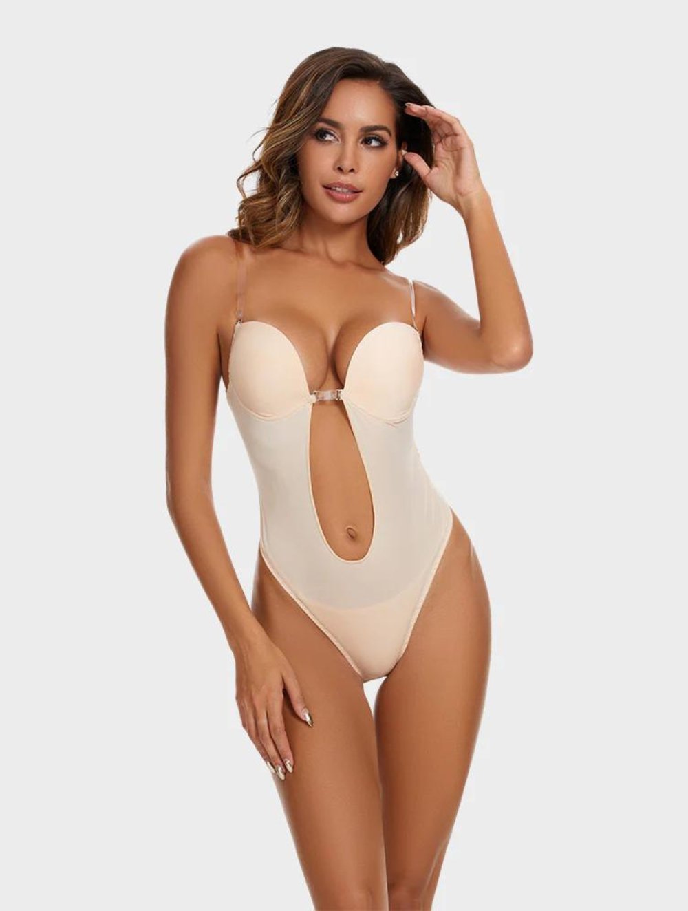 Strapless U Plunge Thong Bodysuit - GetLivetta