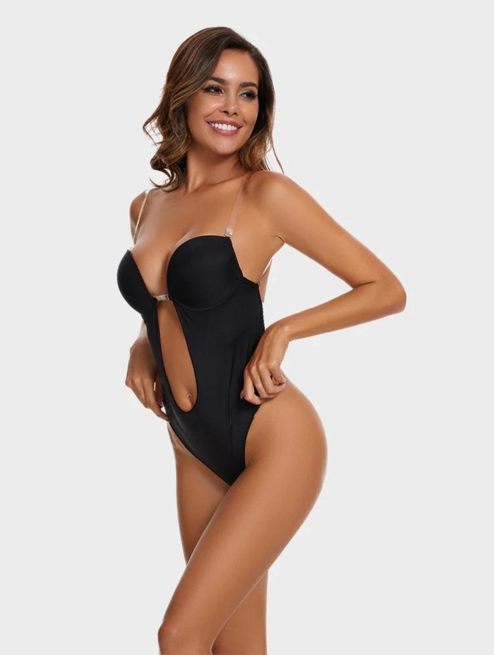 Strapless U Plunge Thong Bodysuit - GetLivetta